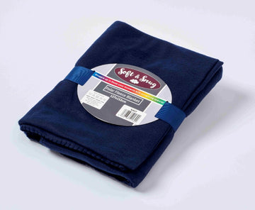 Polar Fleece Blanket Throw, 127x152cm - Navy