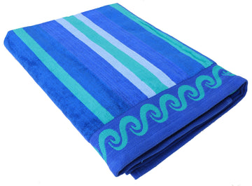 Jumbo Beach Towel 100% Cotton - Blue & Green
