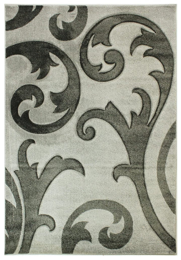 Hand Carved Damask Rug Elude High Quality Grey - 47" x 67"