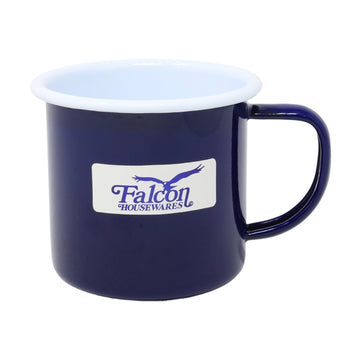 8cm Blue Enamel Mug with White Rim