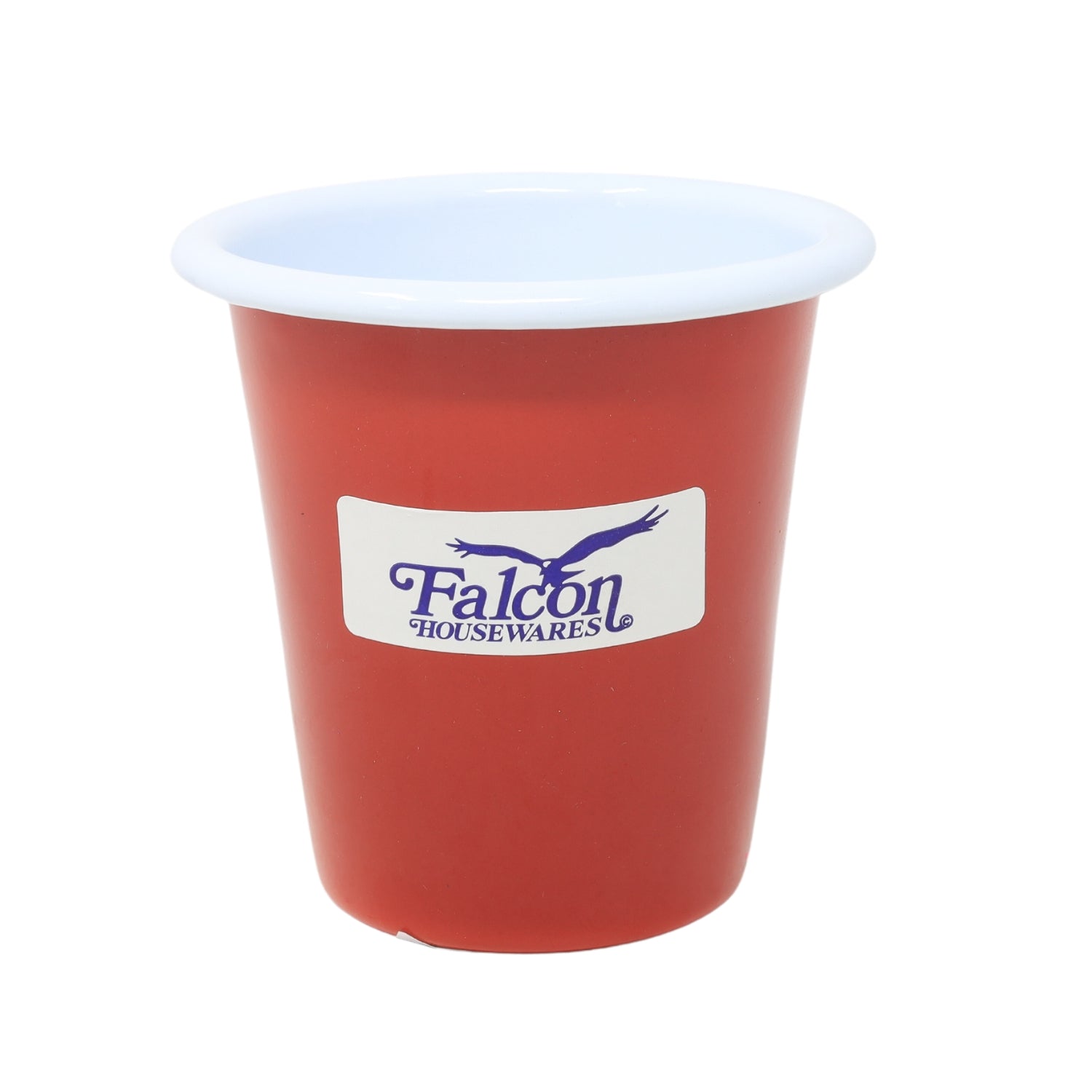 8cm Red Enamel Tumbler with White Rim