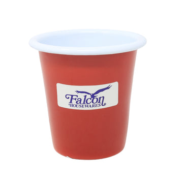6Pcs 8cm Red Enamel Tumblers with White Rim