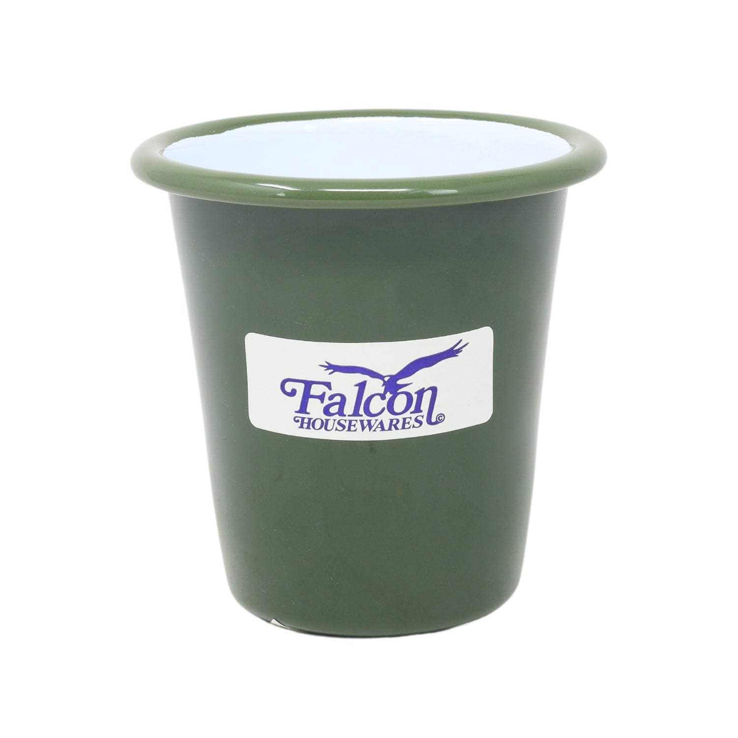 8cm Green Enamel Tumbler with Green Moss Rim