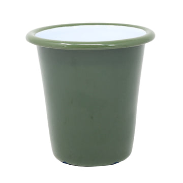 8cm Green Enamel Tumbler with Green Moss Rim