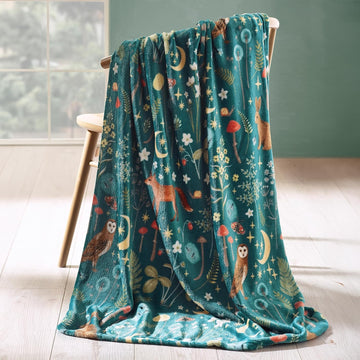 Catherine Lansfield Enchanted Twilight Throw, 130x170cm - Forest Green