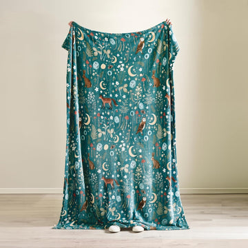 Catherine Lansfield Enchanted Twilight Throw, 130x170cm - Forest Green