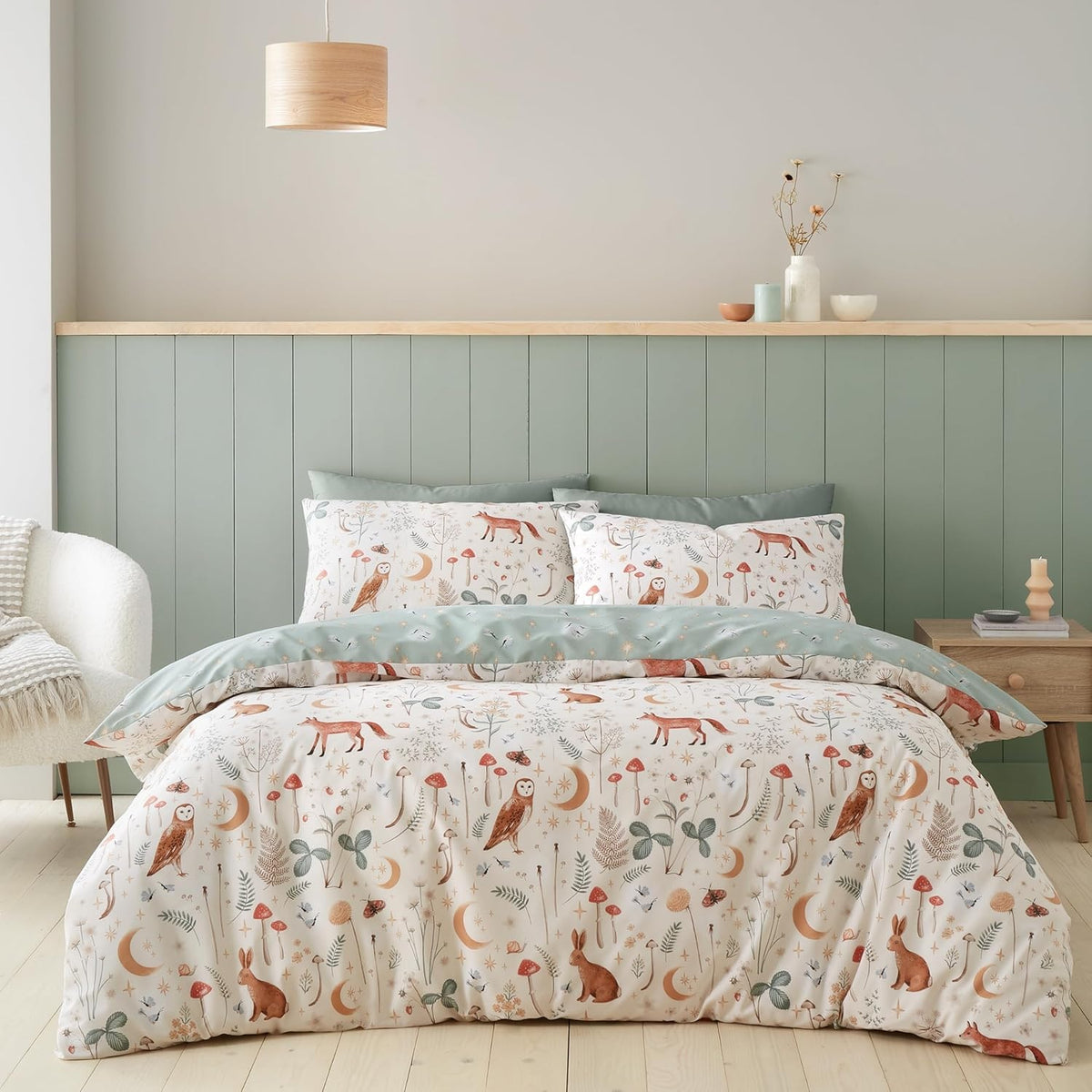 Catherine Lansfield Enchanted Twilight Duvet Cover Set, Double, Natural