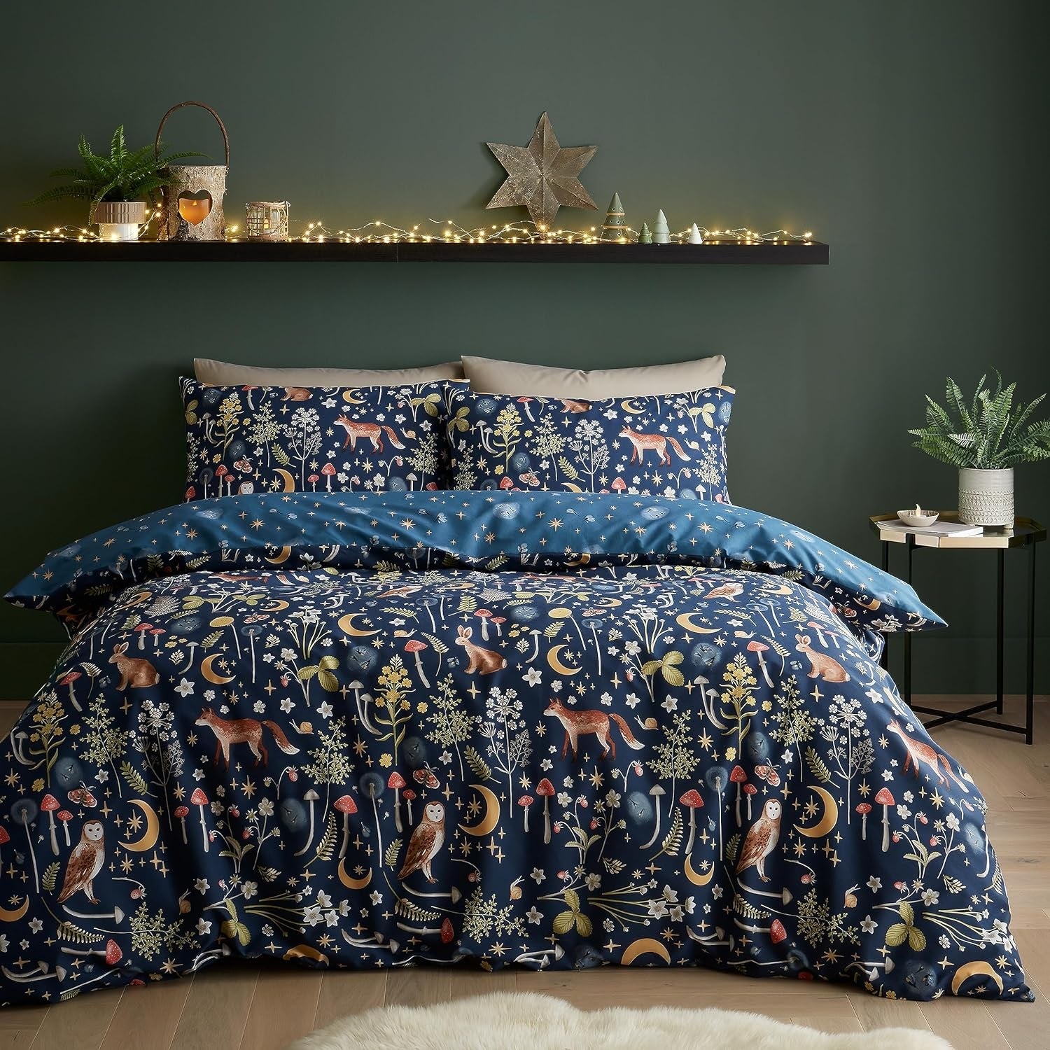 Catherine Lansfield Enchanted Twilight Duvet Cover Set, Double, Navy Blue
