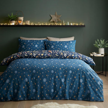 Catherine Lansfield Enchanted Twilight Duvet Cover Set, Double, Navy Blue