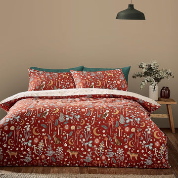 Catherine Lansfield Enchanted Twilight Duvet Cover Set, Double, Burnt Orange