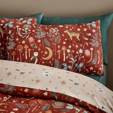 Catherine Lansfield Enchanted Twilight Duvet Cover Set, Double, Burnt Orange