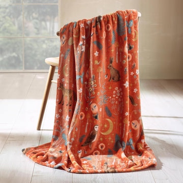 Catherine Lansfield Enchanted Twilight Throw, 130x170cm - Burnt Orange