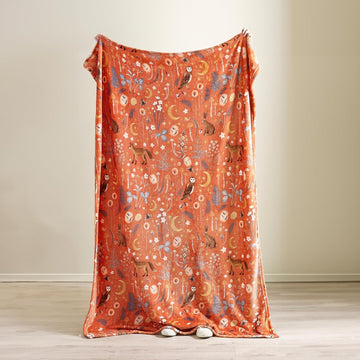 Catherine Lansfield Enchanted Twilight Throw, 130x170cm - Burnt Orange