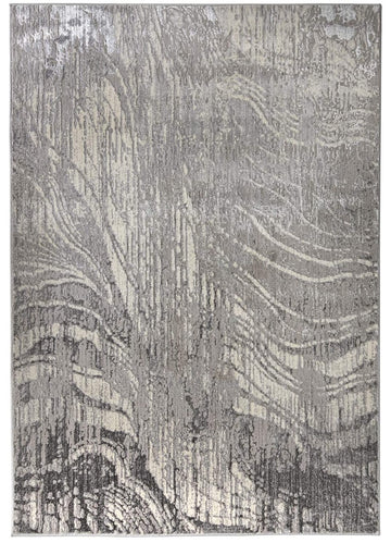 Modern Swirl Rug Abstract Eris Arissa Silver - 47" x 67"