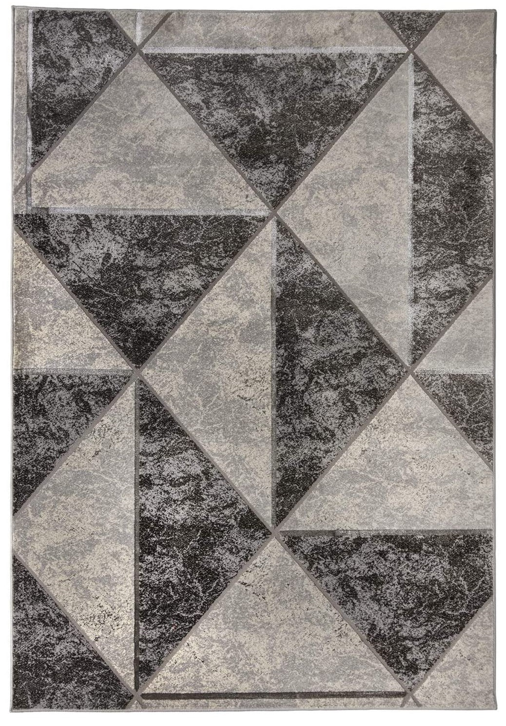 Geo Triangle Shapes Rug Eris Zeta Silver - 47" x 67"