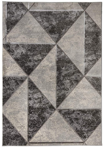 Geo Triangle Shapes Rug Eris Zeta Silver - 47" x 67"