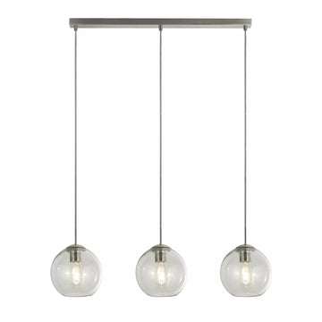 Balls Chrome Clear Glass 3 Light Bar Pendant Light