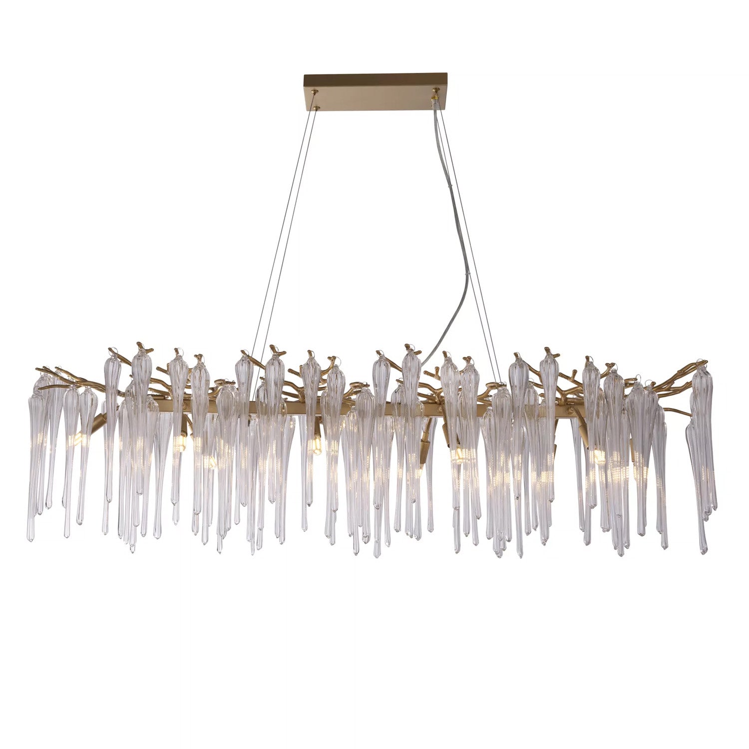 10 Light Gold Glass Diner Bar Chandelier Pendant