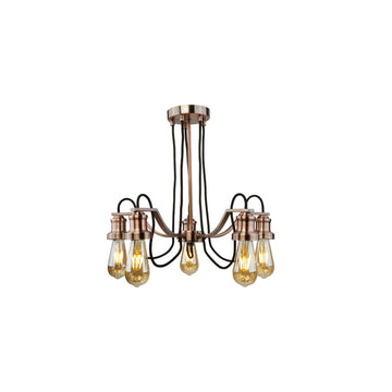 5 Light Ceiling Lamp Antique Copper Finish Modern Chandelier