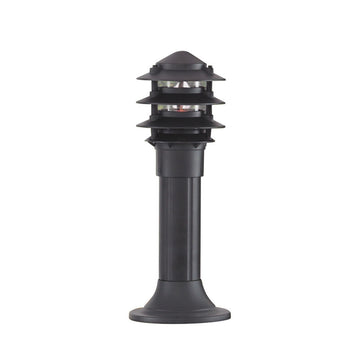 45cm Black Outdoor Pagoda Bollard Aluminium Street Garden Lamp Post