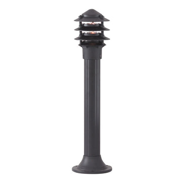 73cm Black Outdoor Pagoda Bollard Aluminium Street Garden Lamp Post
