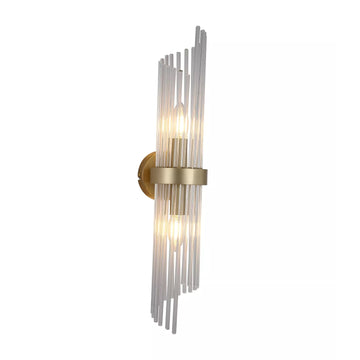 Gold Glass Rods  E14 Indoor Lamp IP20 56cm Lara 2 Light Wall Light
