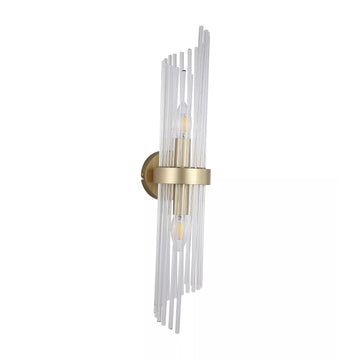 Gold Glass Rods  E14 Indoor Lamp IP20 56cm Lara 2 Light Wall Light