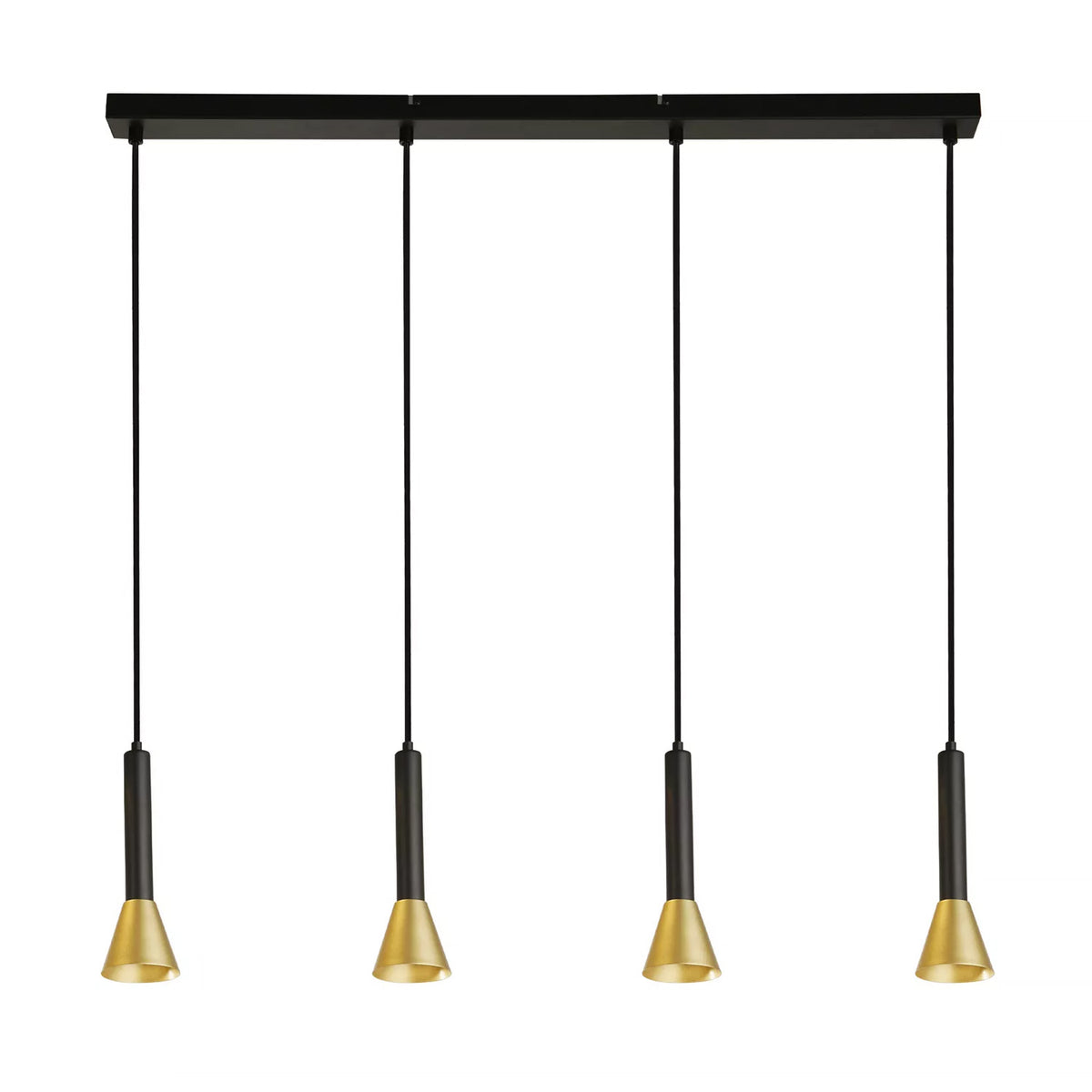 4 Light Black Gold Signal Bar Pendant
