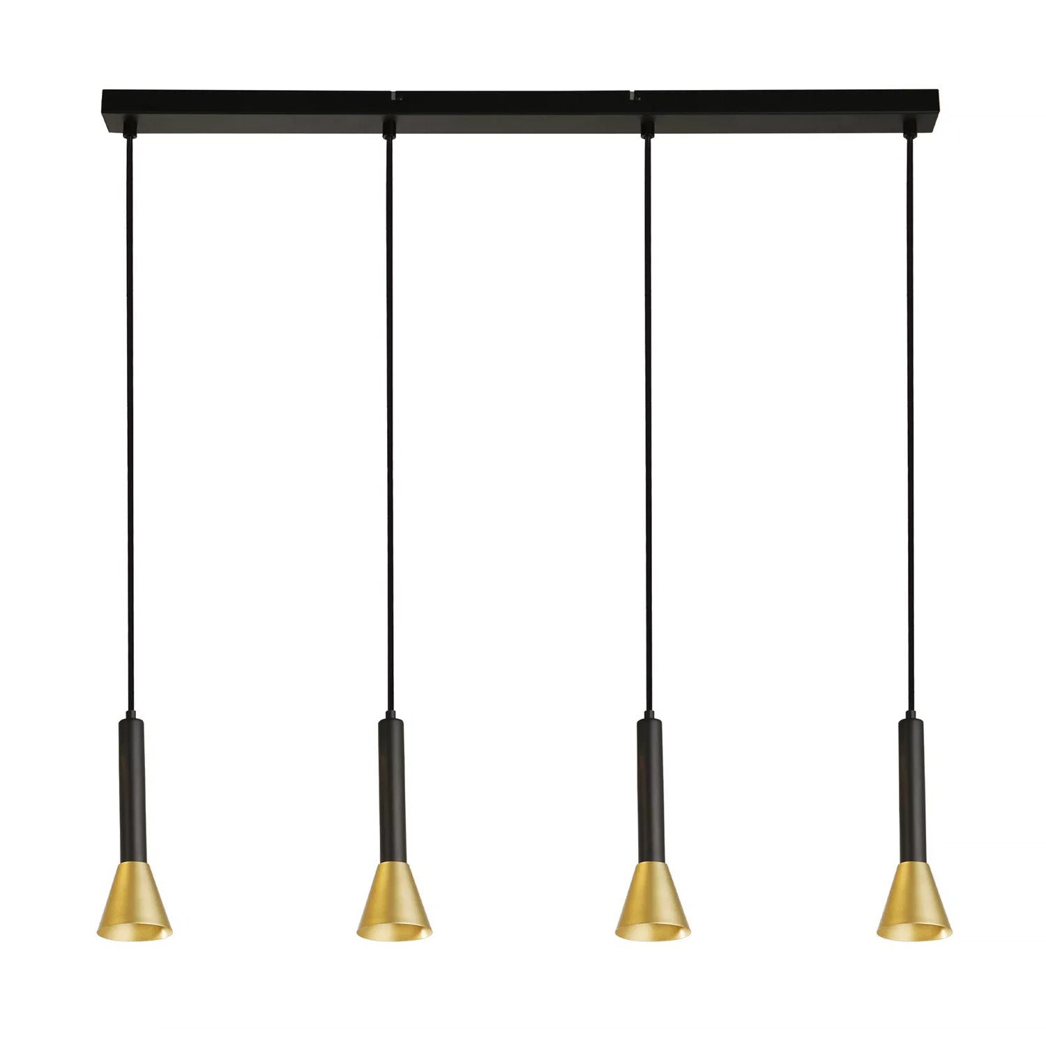4 Light Black Gold Signal Bar Pendant