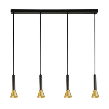 4 Light Black Gold Signal Bar Pendant