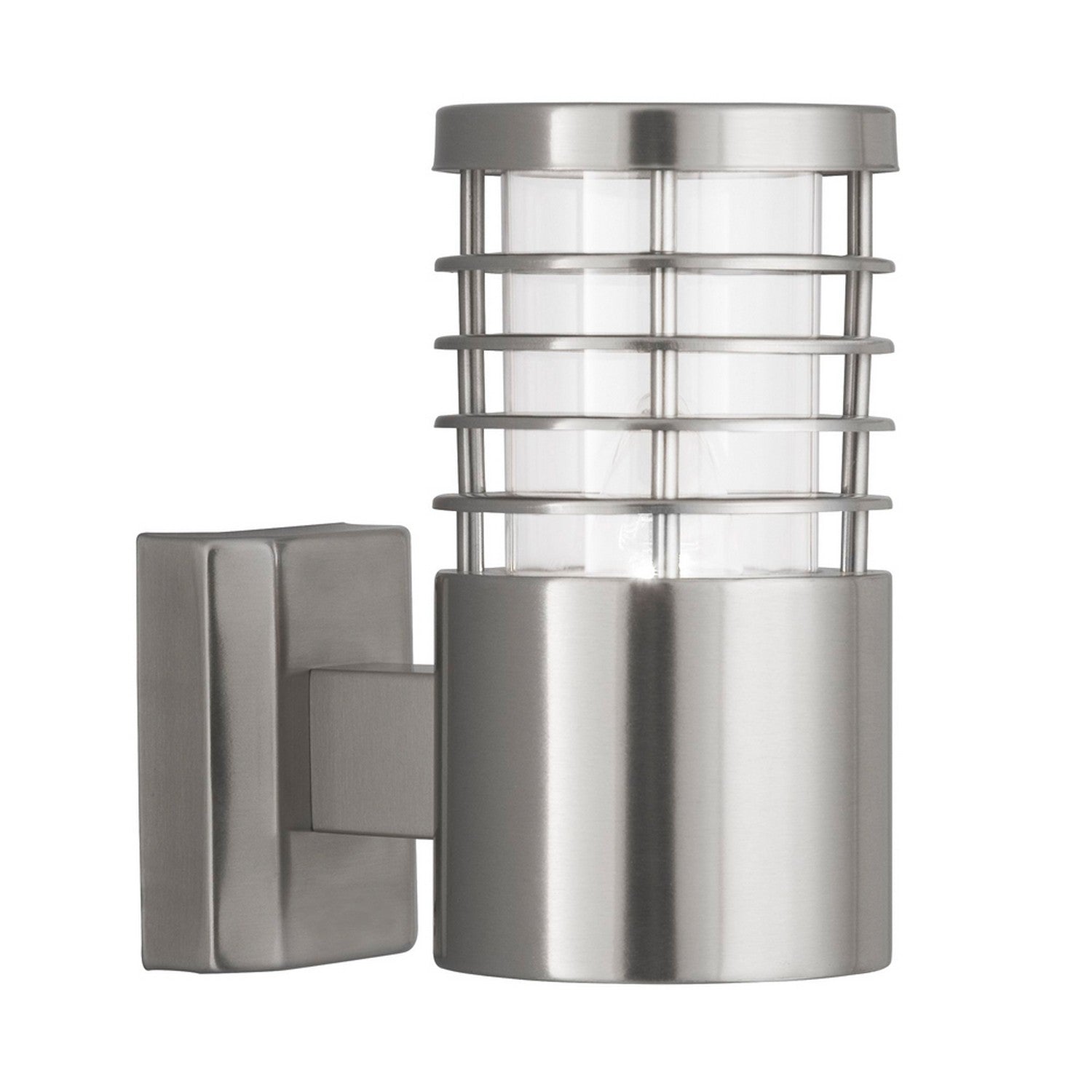 1 Light Satin Silver Stainless Steel Low Energy Outdoor Wall Light