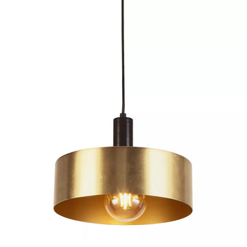 Knox Black Gold Drum 30cm E27 Pendant Light
