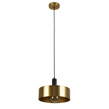 Knox Black Gold Drum 30cm E27 Pendant Light