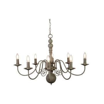 Greythorne 8 Light Textured Grey Finish Candle Style Chandelier