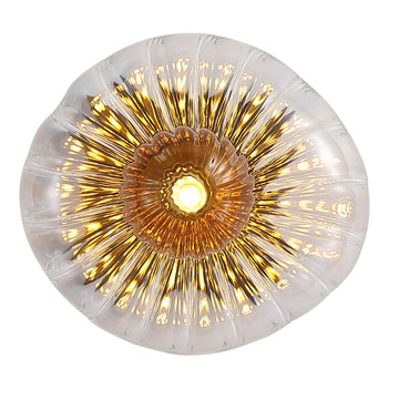 Black Ribbed Glass Shade G9 Dimmable Indoor Lamp Wall Light