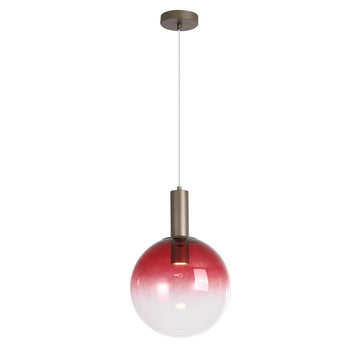 Red Ombre Glass Shade Latte Metal Pendant Light