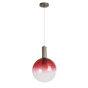 Red Ombre Glass Shade Latte Metal Pendant Light