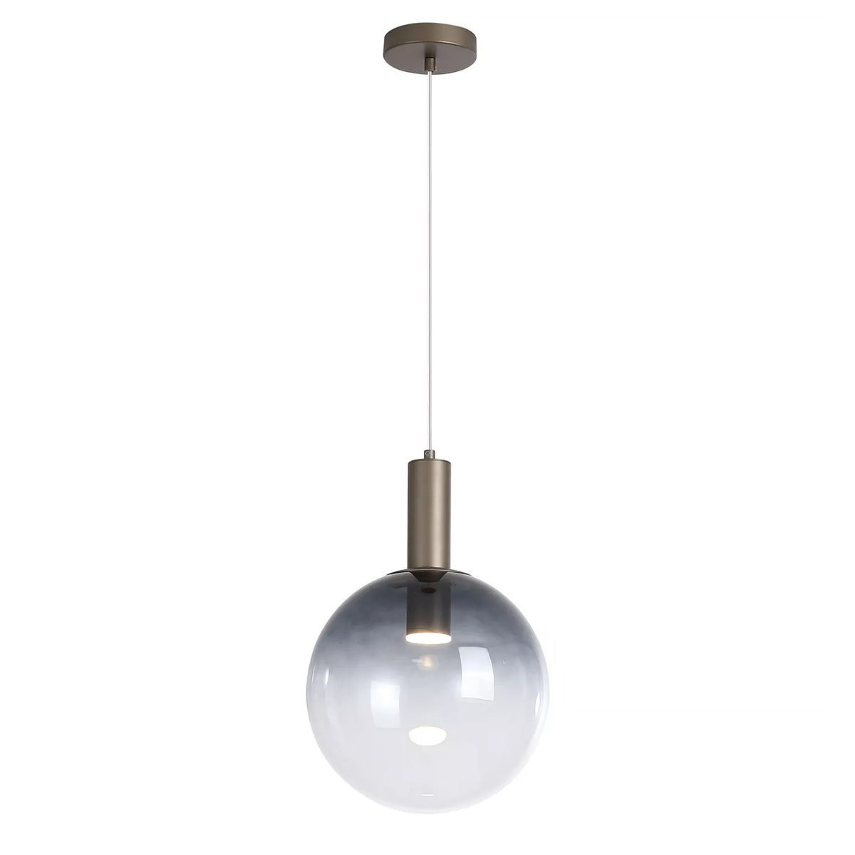 Smoked Ombre Glass Shade Latte Metal Pendant Light