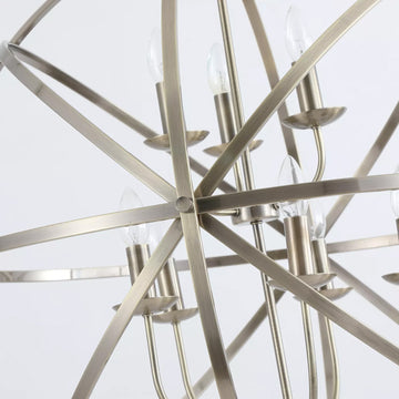 8 Light Orbit Chandelier Antique Brass Pendant Ceiling Light