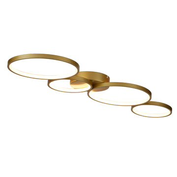 4 Ring Gold 37W 4167lm Dimmable Flush LED Ceiling Light