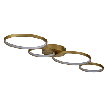 4 Ring Gold 37W 4167lm Dimmable Flush LED Ceiling Light