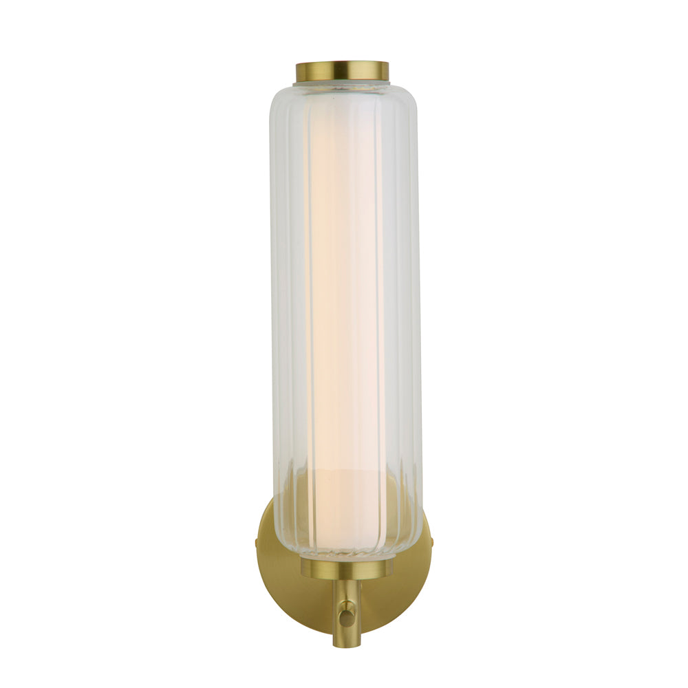 Satin Brass Integrated 8W Warm White Dimmable LED Wall Light