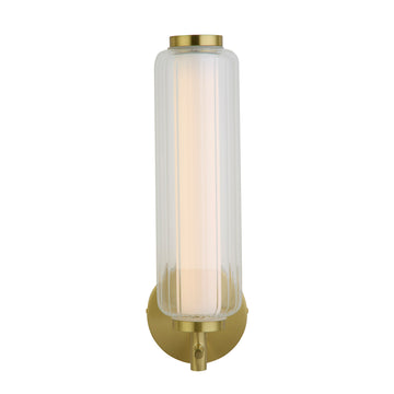 Satin Brass Integrated 8W Warm White Dimmable LED Wall Light