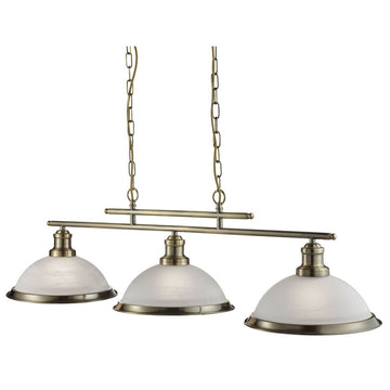 Bistro 3 Light Ceiling Bar Ceiling Pendant With Acid Glass Shades
