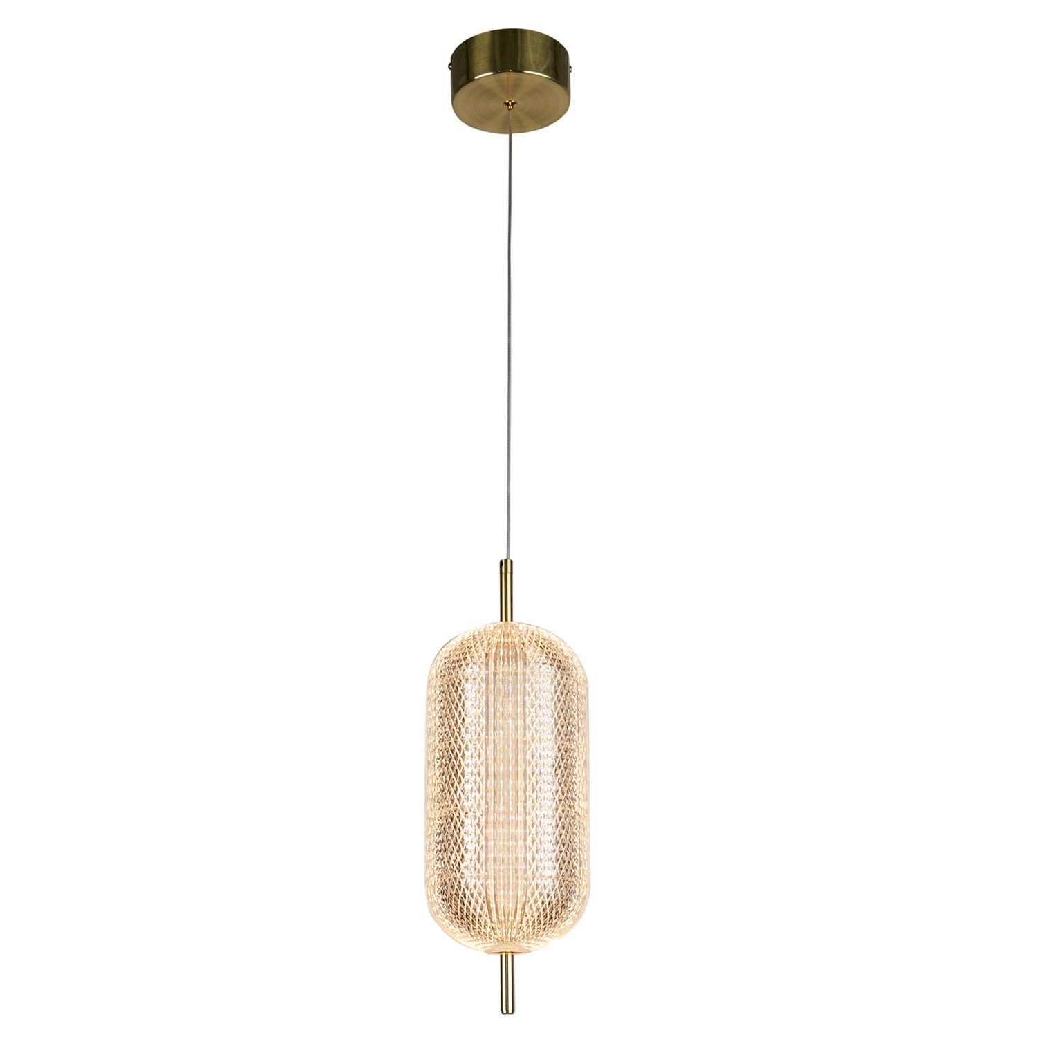 19W 2128lm Satin Brass Metal LED Capsule Pendant Light