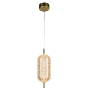 19W 2128lm Satin Brass Metal LED Capsule Pendant Light