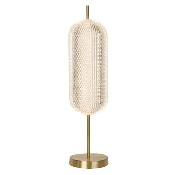 Satin Brass Acrylic Dimmable 17W 1950lm 60cm Capsule LED Table Lamp
