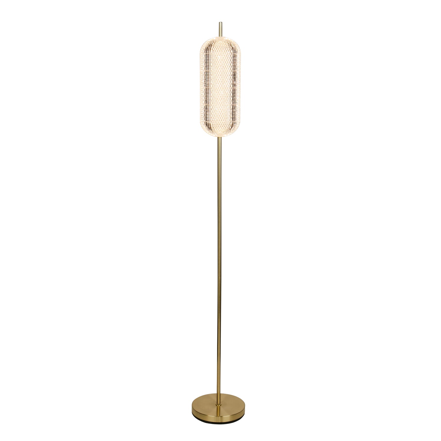 Satin Brass 18W 2107lm Dimmable 3000K 154cm LED Floor Lamp