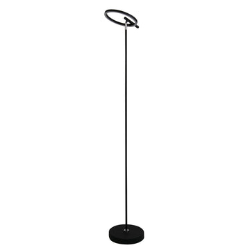 12W Black 852lm Ring Light Touch 140cm Space LED Floor Lamp