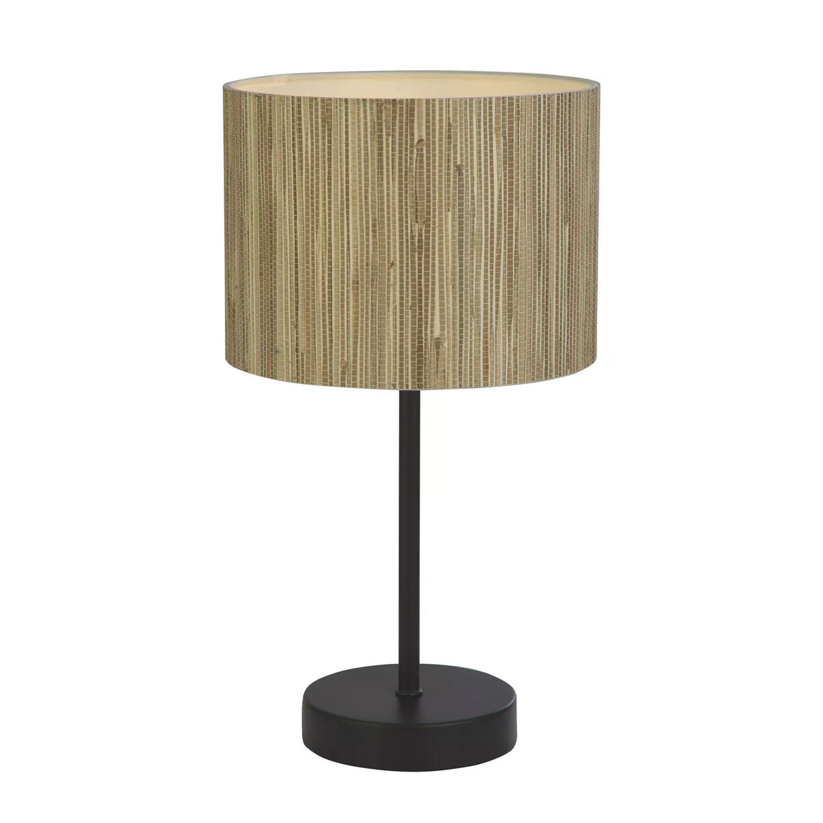 Meadow Natural Grass Shade Black Metal Frame Table Lamp